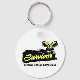 Tattoo Butterfly Bladder Cancer Survivor Key Ring
