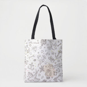 Tattoo concept pattern tote bag