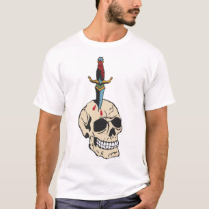 tattoo dague_tranpert_crane_tete_de_mort_old_scho T-Shirt