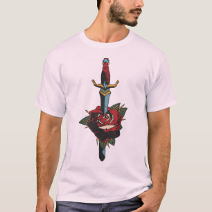 Tattoo dague_transperp_rose_fleur_old_school_tatt T-Shirt