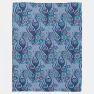 Tattoo flames & circles pattern + your backgr. fleece blanket