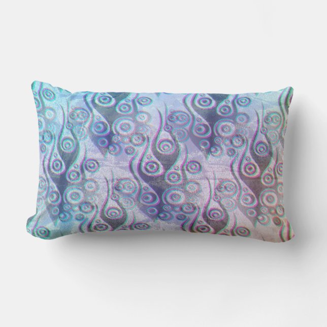Tattoo flames & circles pattern + your backgr. lumbar cushion (Front)