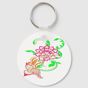 Tattoo Flower Key Ring