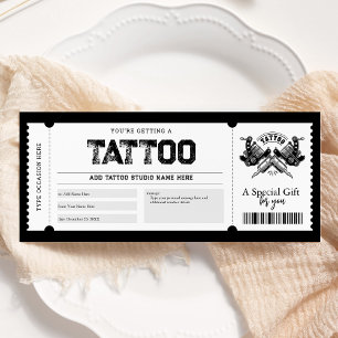 Tattoo Get Inked Gift Ticket Voucher  Invitation