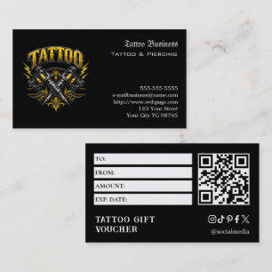 Tattoo Gift Voucher Business Card