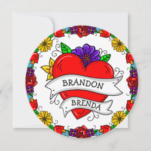 Tattoo Graffiti Art Style Wedding  Invitation