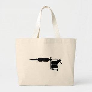 tattoo gun large tote bag