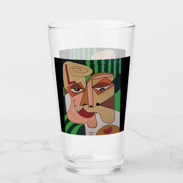 Tattoo Guy Glass Tumbler (Front)