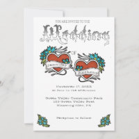 Tattoo Hearts and Tattooed Lettering Wedding