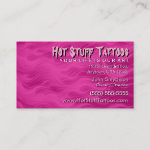 Tattoo Inspired Ghosted Flame Background Business Card