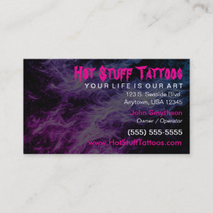 Tattoo Inspired Ghosted Flame Background Business Card