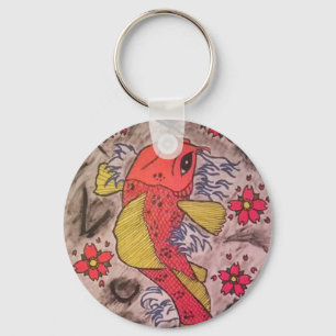 Tattoo Inspired Koi Fish Key Ring