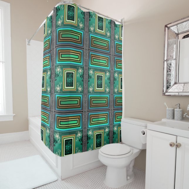 Tattoo Jade Design Shower Curtain (In Situ)