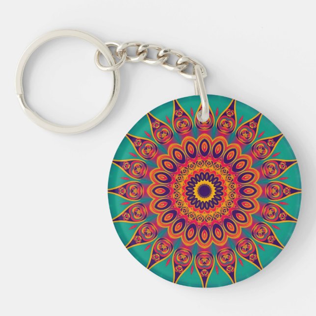 Tattoo Kaleidoscope Fractal Key Ring (Front)