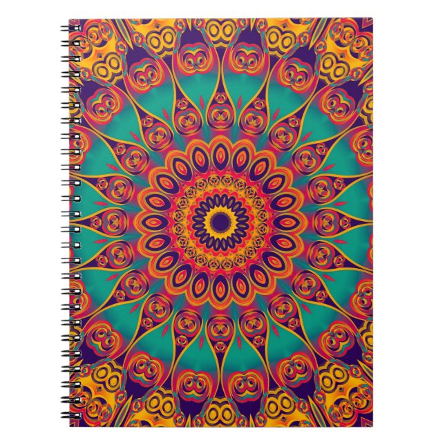 Tattoo Kaleidoscope Fractal Notebook (Front)
