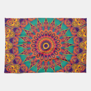 Tattoo Kaleidoscope Fractal Tea Towel