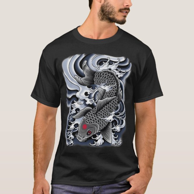 Tattoo Koi Grey T-Shirt (Front)
