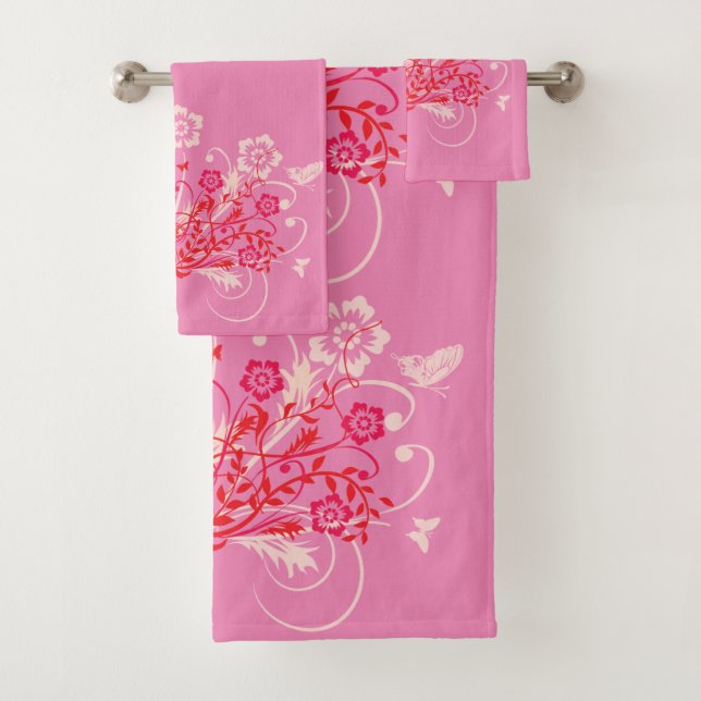 Tattoo of Flowers  - Bath Towel Set (Insitu)