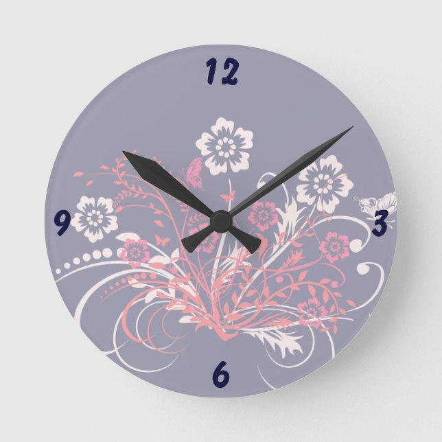Tattoo of Flowers - Round Clock (Front)