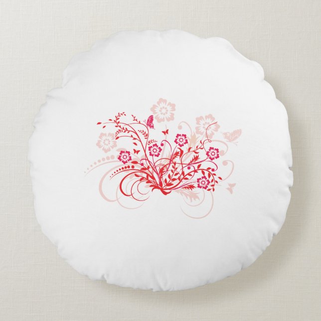 Tattoo of Flowers -  Round Cushion (Front)