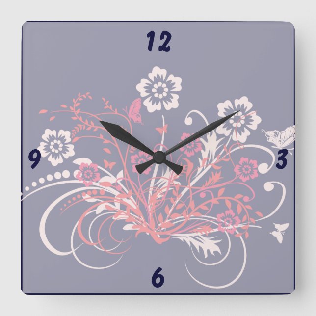 Tattoo of Flowers - Square Wall Clock (Front)