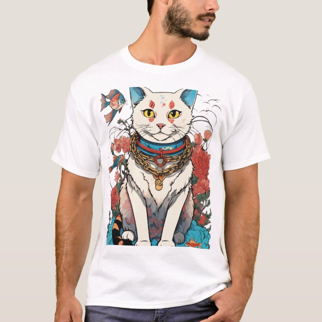 tattoo on it, cat design T-Shirt (Front)