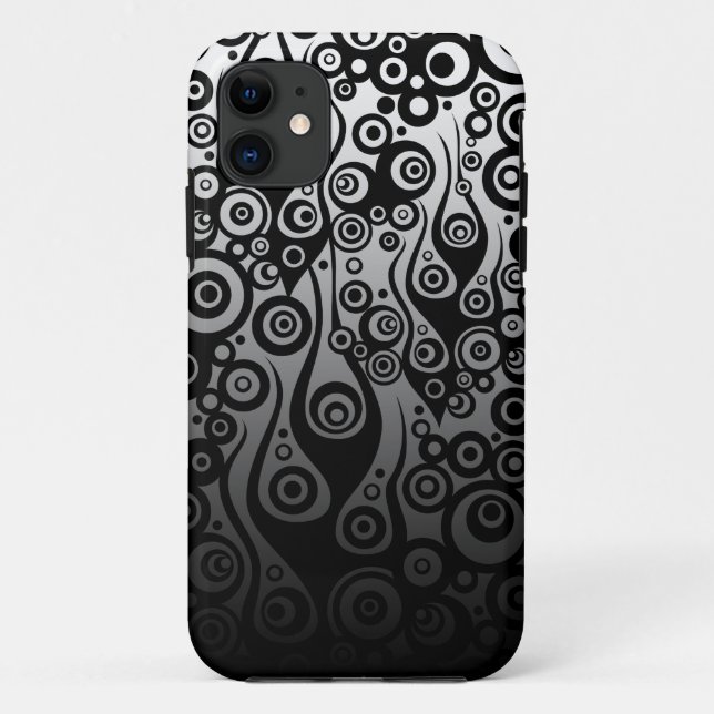 Tattoo Pattern ART - black flames & circles Case-Mate iPhone Case (Back)