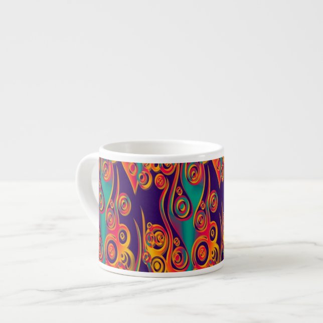 Tattoo Pattern Art - flames & circles Espresso Cup (Front Left)