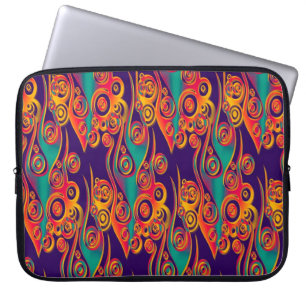 Tattoo Pattern Art - flames & circles Laptop Sleeve
