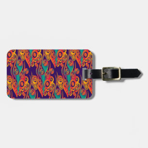 Tattoo Pattern Art - flames & circles Luggage Tag