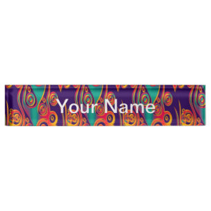 Tattoo Pattern Art - flames & circles Nameplate