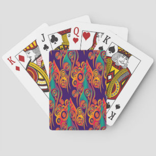Tattoo Pattern Art - flames & circles Playing Cards