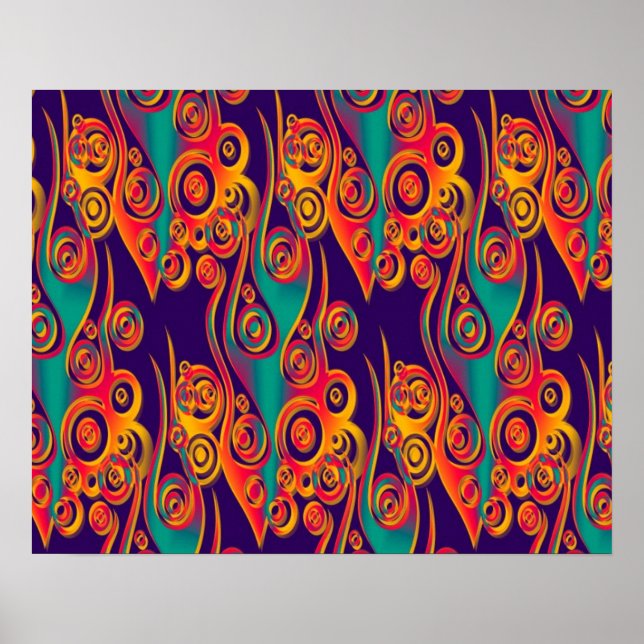 Tattoo Pattern Art - flames & circles Poster (Front)