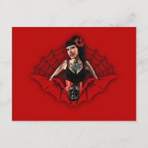 Tattoo Pin Up Postcard