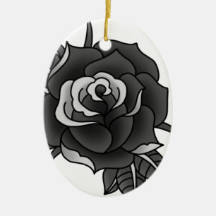 Tattoo Rose Ceramic Tree Decoration