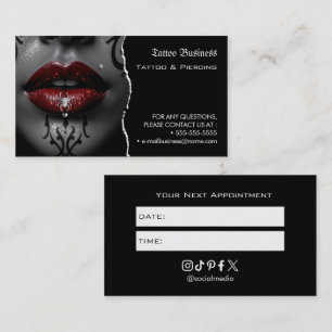 Tattoo Salon Appointment Reminder Business Card