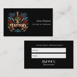 Tattoo Salon Appointment Reminder Business Card