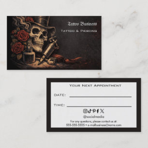 Tattoo Salon Appointment Reminder Business Card