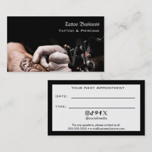 Tattoo Salon Appointment Reminder Business Card