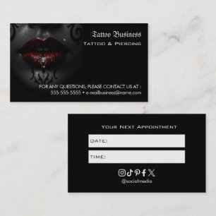 Tattoo Salon Appointment Reminder Business Card