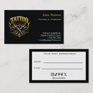 Tattoo Salon Appointment Reminder Business Card