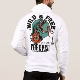 Tattoo serpent Wild and free forever born to stand Hoodie