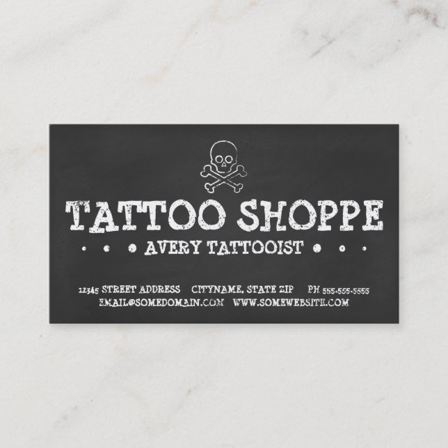 TATTOO SHOP CHALK loyalty program (3dots) Card (Front)