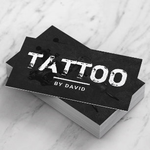 Tattoo Shop Tattoo Gun Grunge Typography Business Card