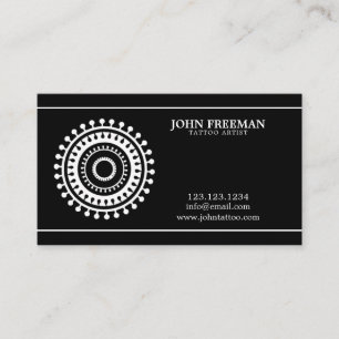 Tattoo Shop Unique Black Grunge Tattoo Artist Business Card