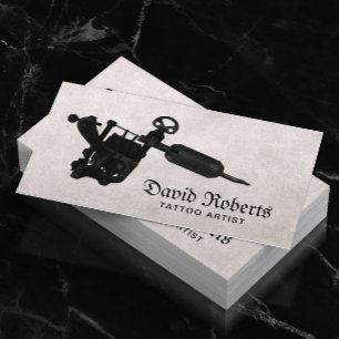 Tattoo Shop Vintage Black Tattoo Gun Business Card