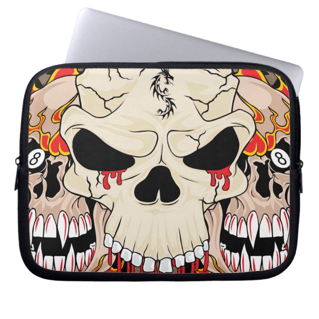 Tattoo Skull Eight Ball Laptop Protective Case (Front)