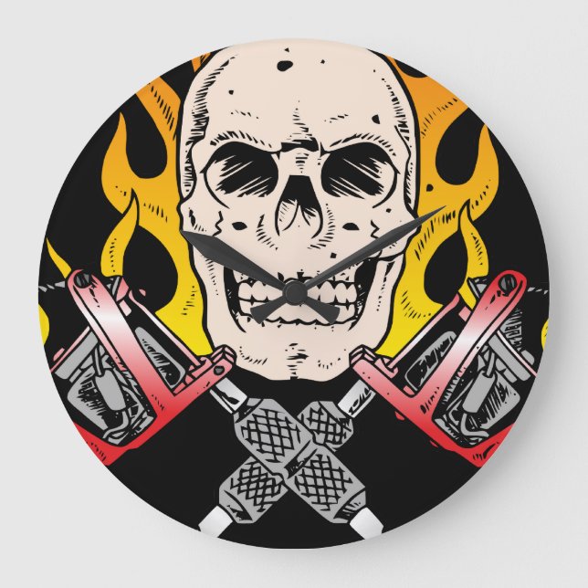 Tattoo Skull Large Clock (Front)