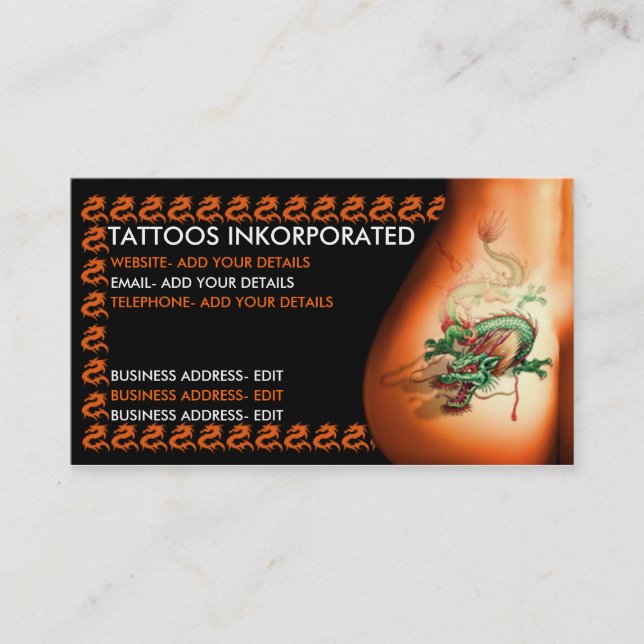 Tattoo studio appointment card (Front)