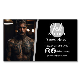 Tattoo Studio Black Photo Business Card